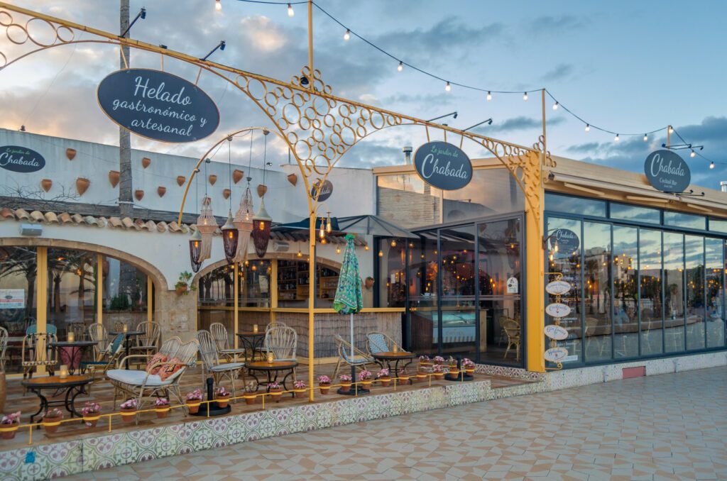 Restaurantfassade in Javea zu tun an der Costa Blanca