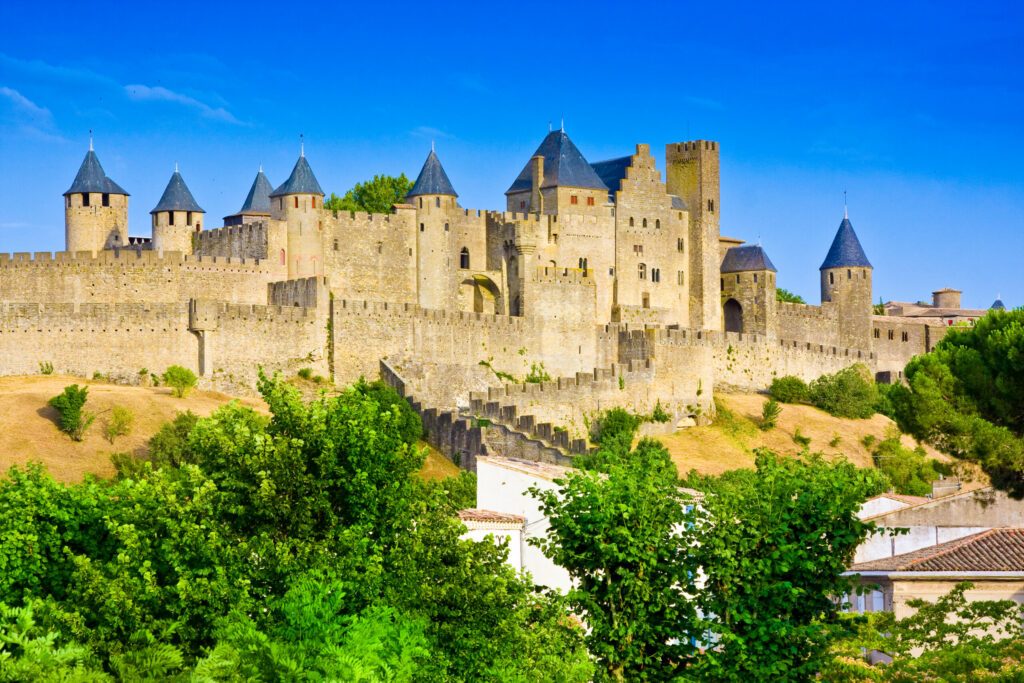 Panoramablick auf die Altstadt von Carcassonne - Frankreich