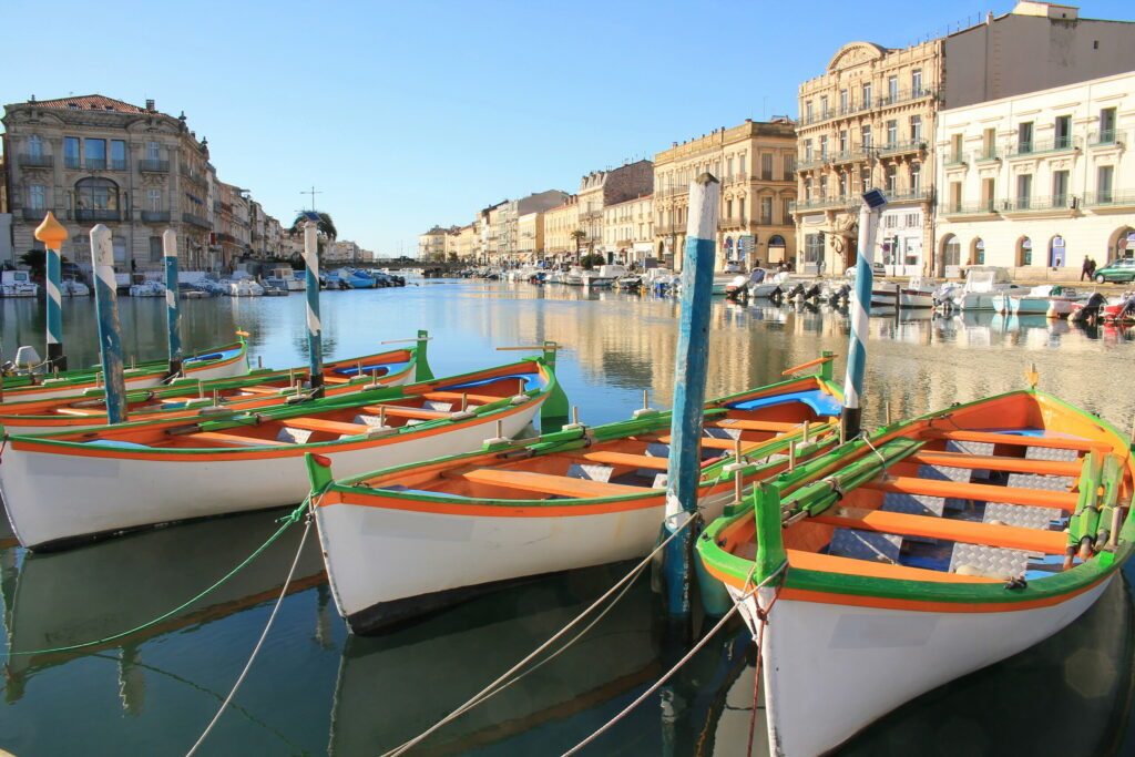 Die Seestadt Sète, das kleine Venedig des Languedoc, Hérault, Okzitanien, Frankreich