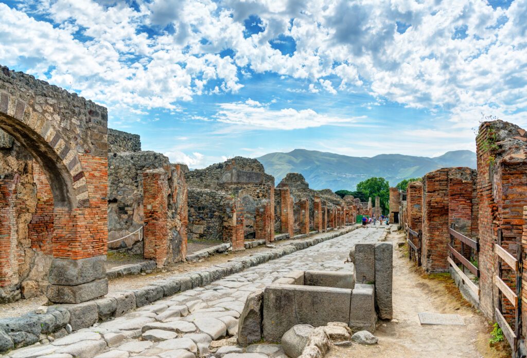 Alte Straße von Pompeji, in der Nähe von Neapel